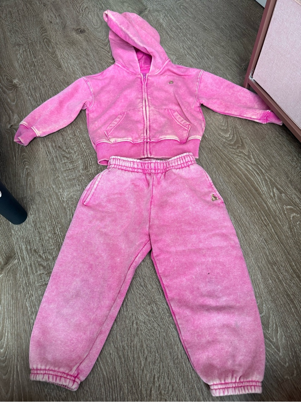 GAP Pink Hooded Zip Sweatshirt & Jogger Set